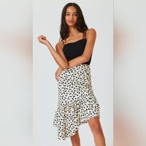 Anthropologie Maeve Slim Flounced Midi Skirt In Cherry Print Lg. Rockabilly Alt